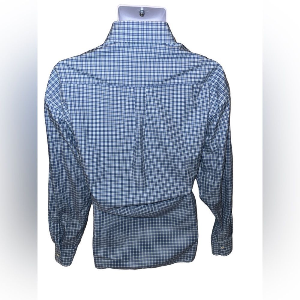 Peter Millar Blue Checkered Casual Button Down Shirt - Picture 4 of 10